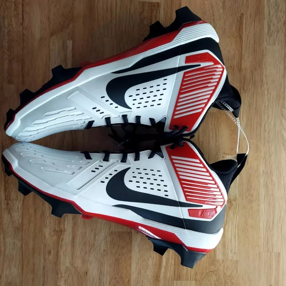 Nike Force Savage Pro 3 Football Cleats Size 15 White Red Black Trim DA5453-102